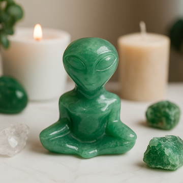 Grøn Aventurin Alien Figur 40x30x15mm