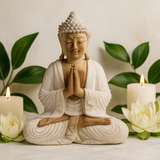 Buddha Heykeli Beyazlatma Hoşgeldiniz 30cm