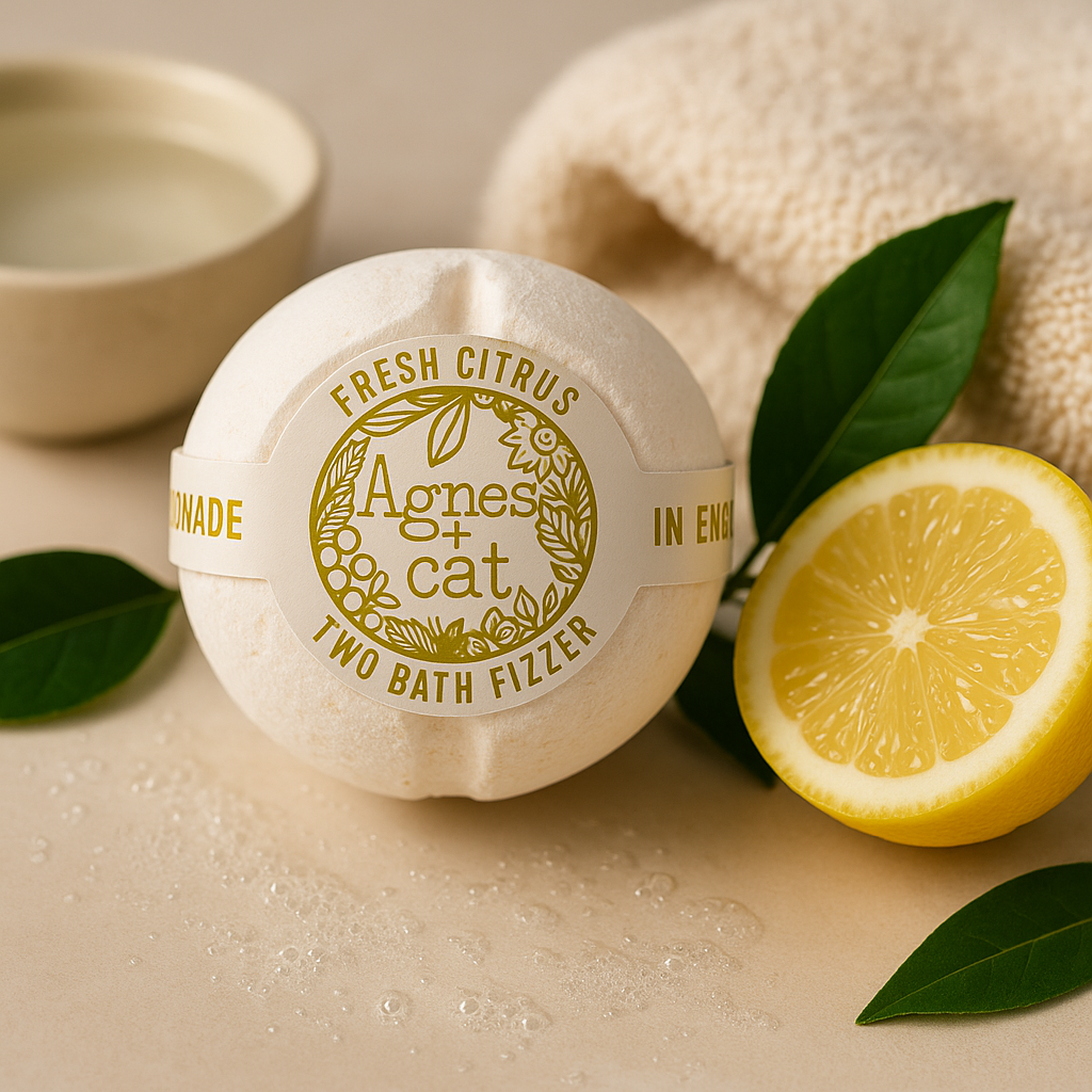 Bombe de bain effervescente citron agrumes vegan Agnes and Cat