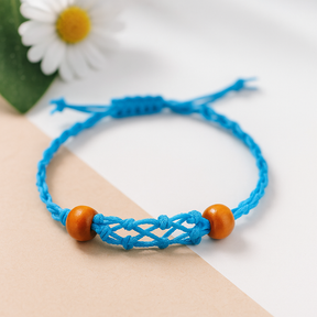 Gemstone Bracelet Cord, Adjustable Blue