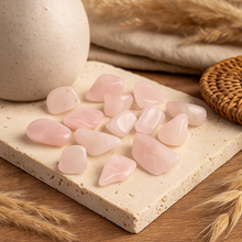 Rose Quartz Tumbled Stones, 24 Pieces