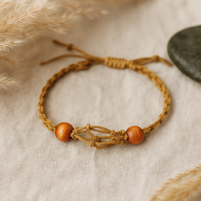Gemstone Bracelet Cord Adjustable Sand