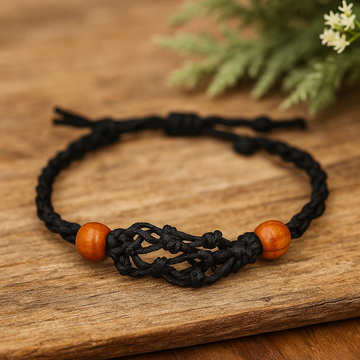 Armbåndssnor til ædelsten justerbar sort