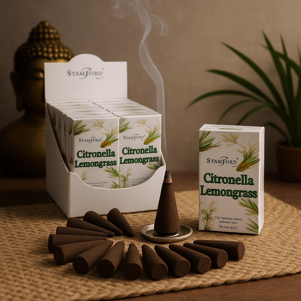 Citronella Lemongrass Incense Cones, 15 Pack