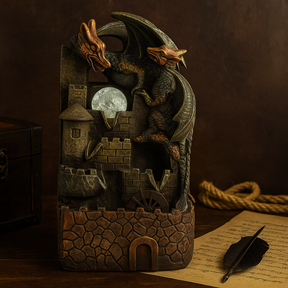 Tabletop Fountain Dragons Crystal Ball Water Wheel 35cm