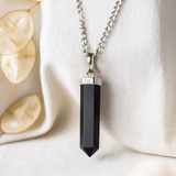 Black Agate Gemstone Point Pendant