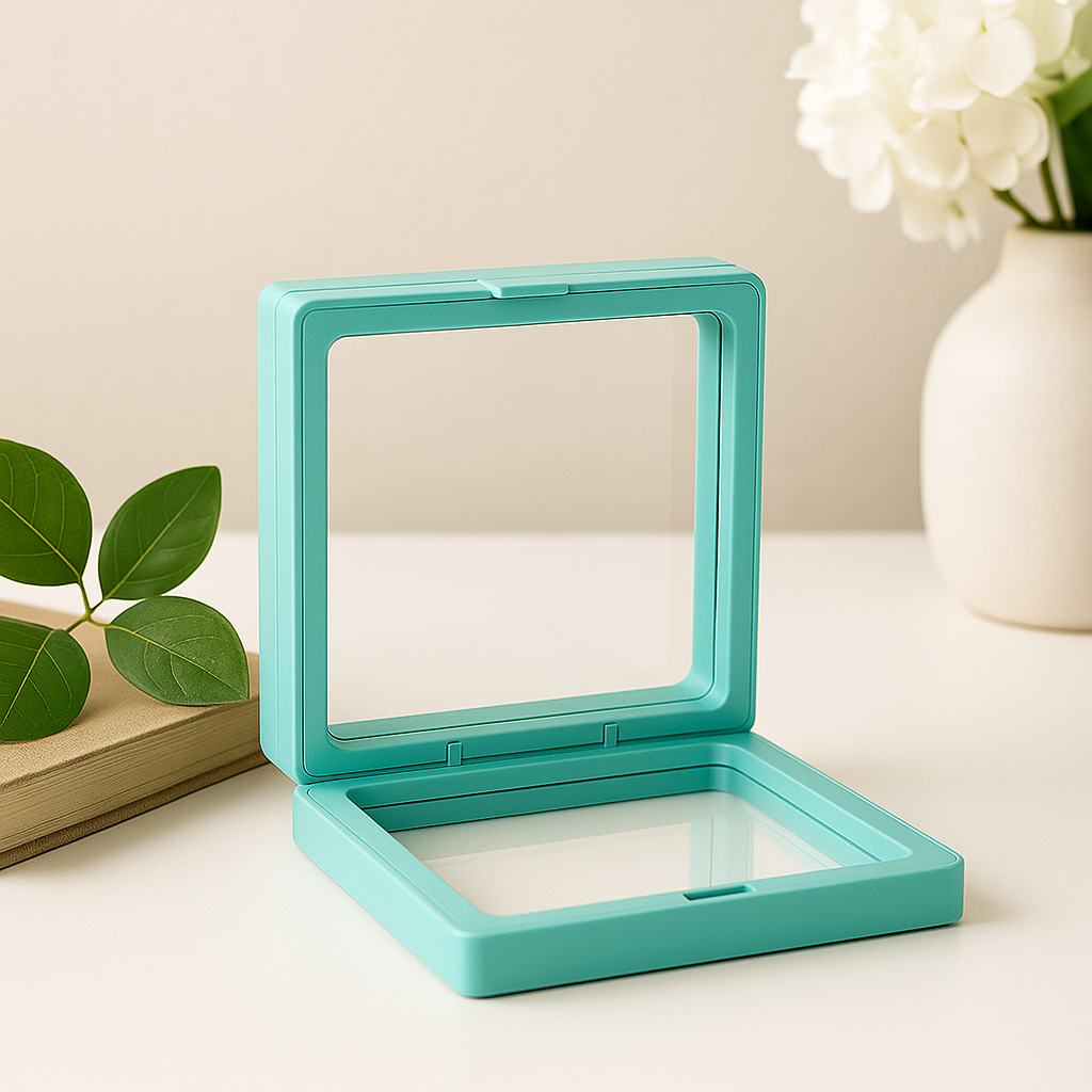 Ramka do wyświetlania 3D unosząca się 9x9 cm morska zieleń