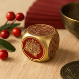 Feng Shui Red Brass Prosperity Cube Paperweight