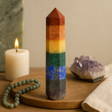 Baguette de massage en pierres précieuses des sept chakras 80-90mm
