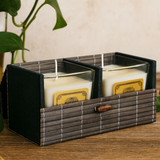 Bambusz gyertyadoboz dupla lécezett