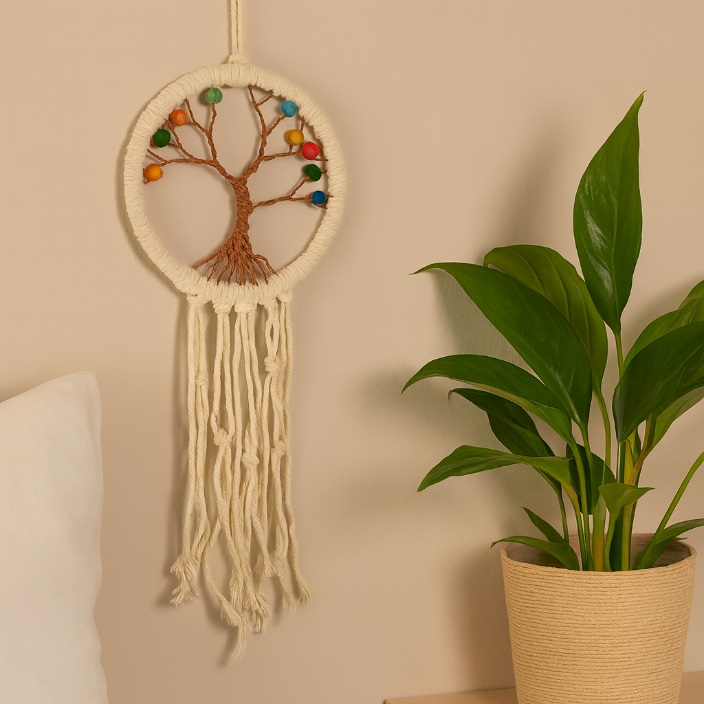 Dreamcatcher Macrame Tree of Life 12cm, 6 Pack
