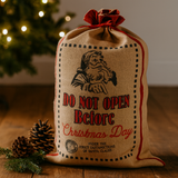 Jute Sack Do Not Open Before Christmas