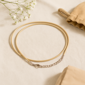 Waxed Cotton Cord Necklace, 2mm x 55cm Beige