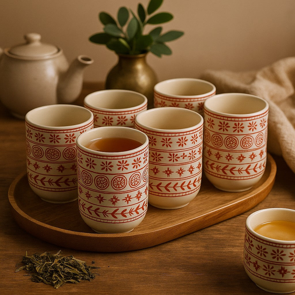 Tekoppar Amber Set om 6