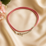 Šnúrka na náhrdelník z umelého semišu 2,5 mm 55 cm ružová