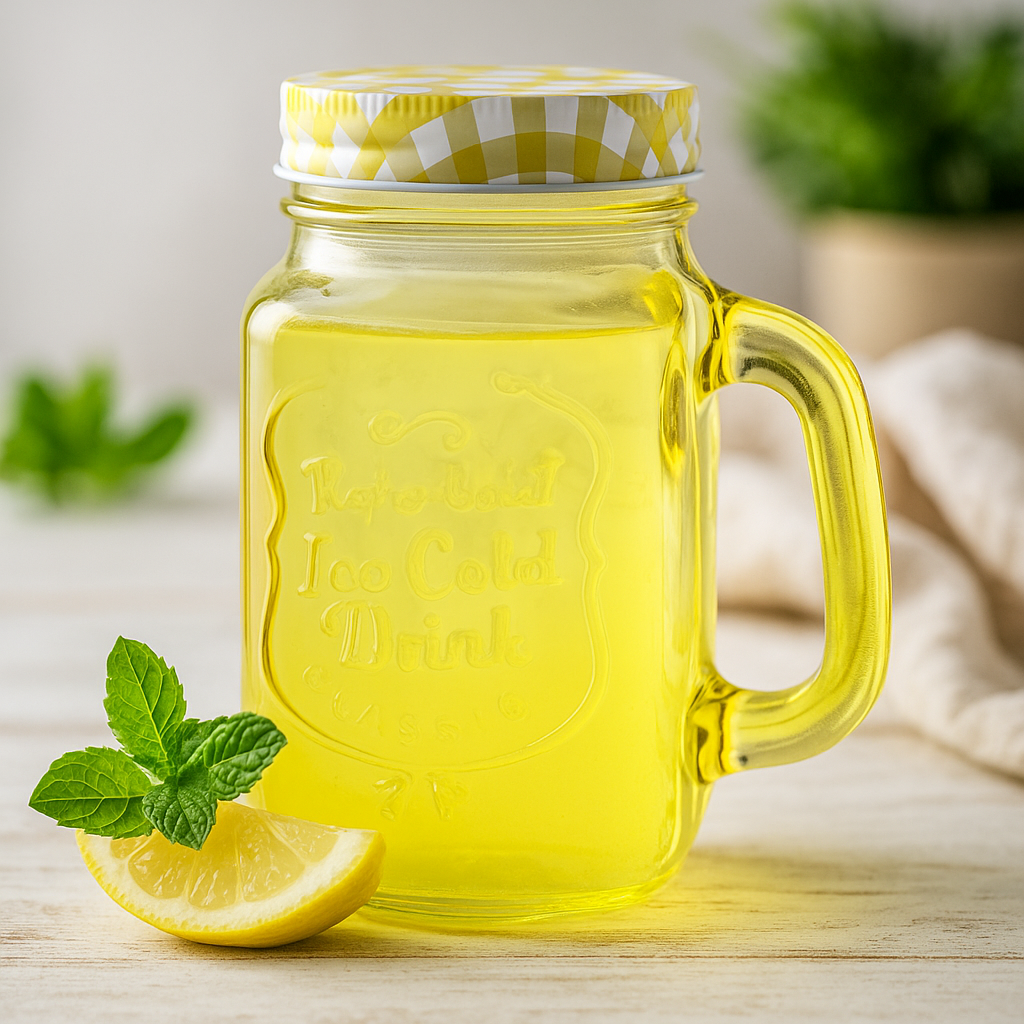 Barattolo Mason con coperchio 450ml giallo