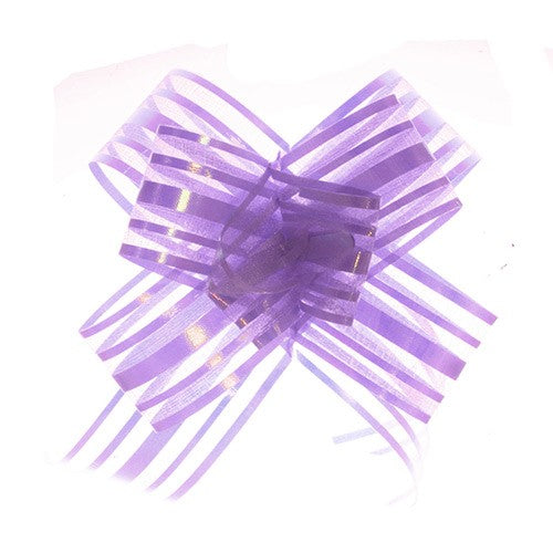 Fiocchi a tirante in organza viola confezione da 10