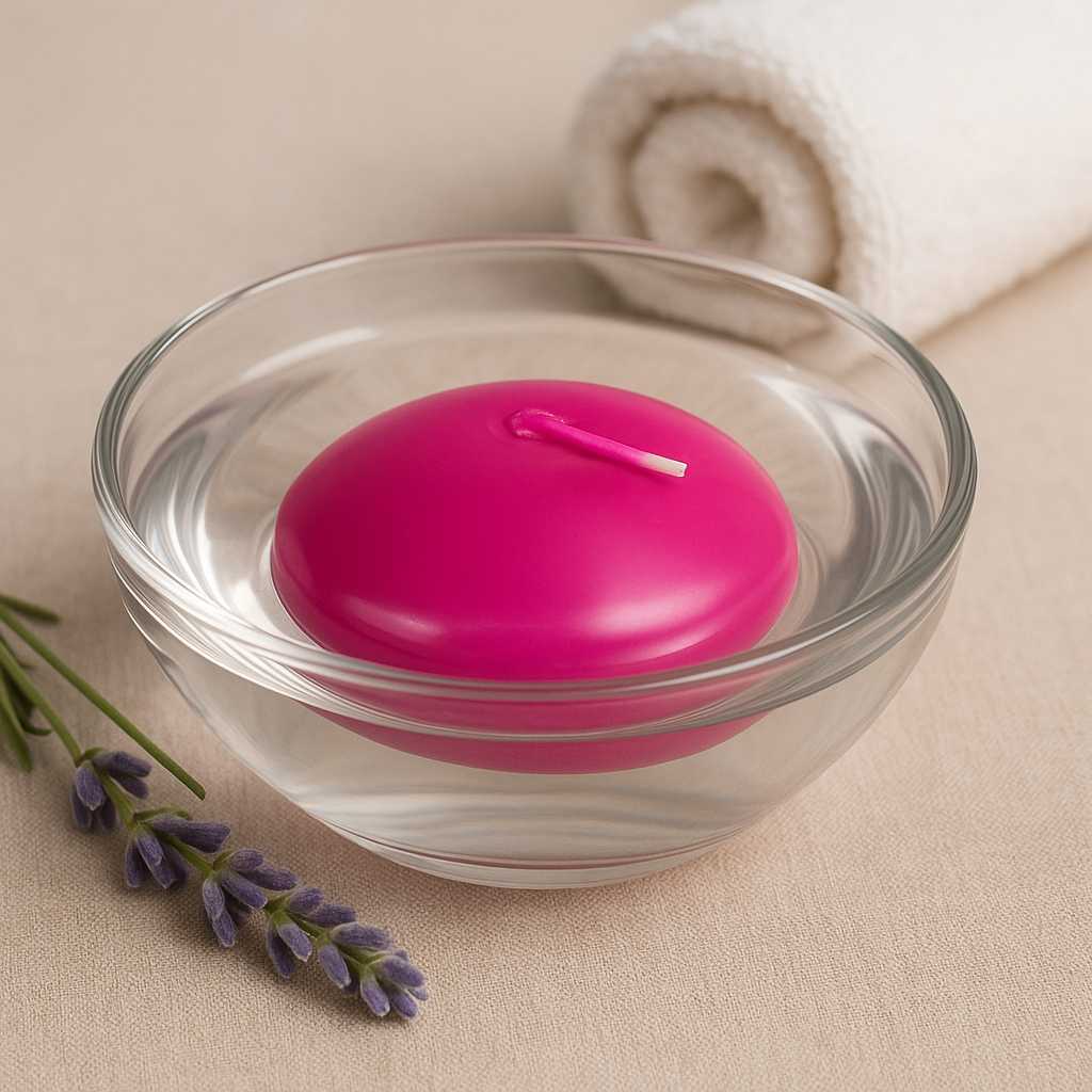 Velas Flutuantes Grandes Lavanda Sem Aroma Conjunto de 3