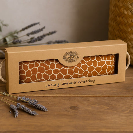 Almohada de ojos de lavanda con forma de jirafa de Madagascar en caja de regalo