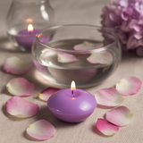 Velas Flutuantes Pequenas Lilás Sem Aroma Pack de 10