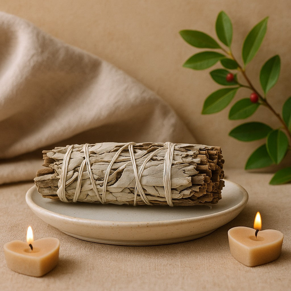Vit salvia rökelsepinne med pirul