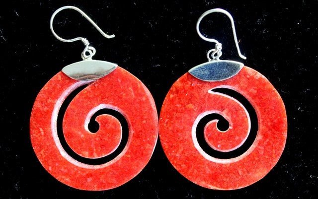 925 Silver Earrings - Scroll Design - SHAMTAM.COM