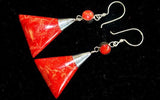 925 Silver Earrings - Triangle Double Drop - SHAMTAM.COM