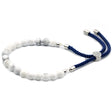 925 Silver Plated Gemstone Navy String Bracelet - White Howlite - SHAMTAM.COM