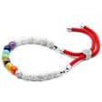 925 Silver Plated Gemstone Royal Red String Bracelet - White Howlite Chakra - SHAMTAM.COM