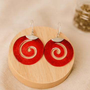 925 Sterling Silver Scroll Earrings Pair