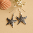 925 Sterling Silver Starfish Drop Earrings Pair - SHAMTAM.COM
