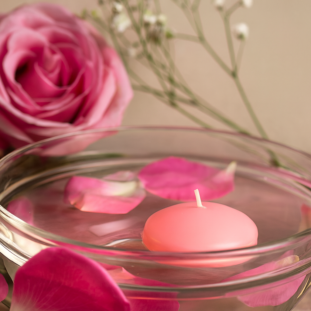 Velas Flutuantes Grandes Rosa Sem Aroma Pack de 3
