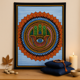 Arte da parete Hamsa, cotone dipinto a mano