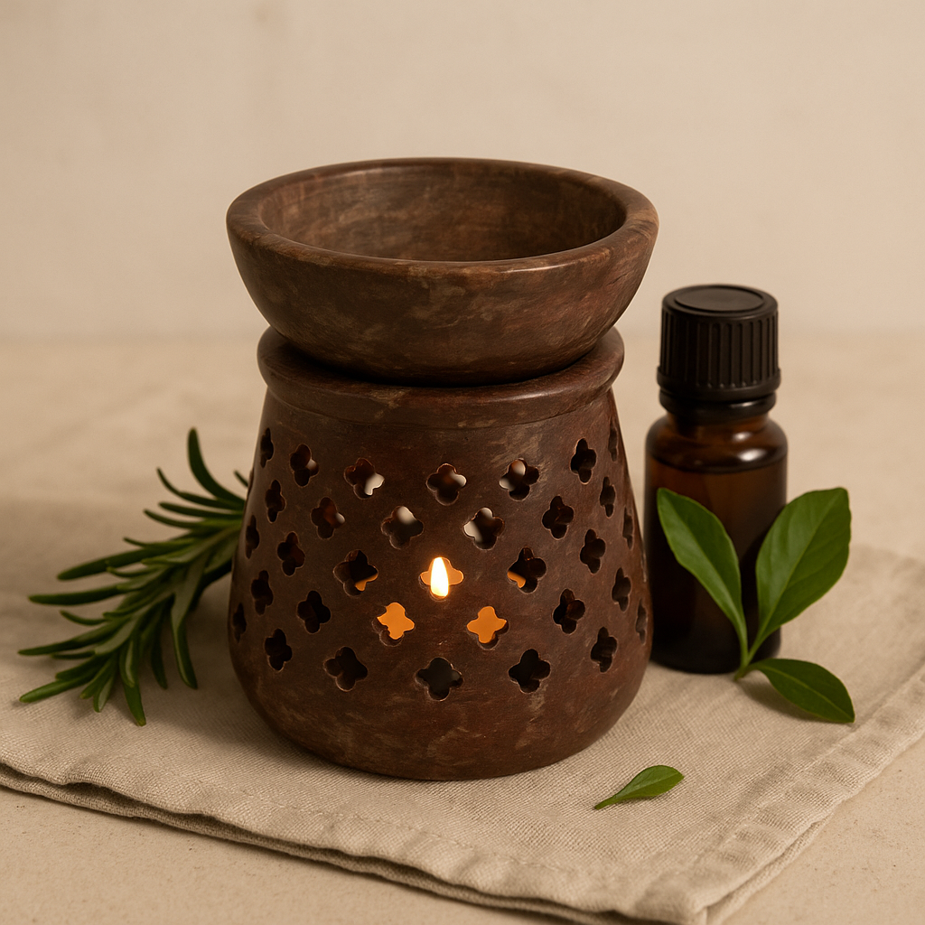 Sabun Taşı Yağ Brülörü 8cm Klasik Tealight