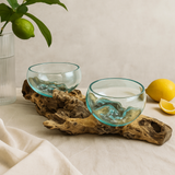 Ahşap Üzerinde Eritilmiş Cam XLarge Çift Stand, 70cm