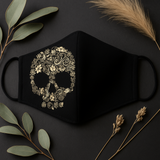 Ansiktsmaske voksen gjenbrukbar med filter - blomsterskalle