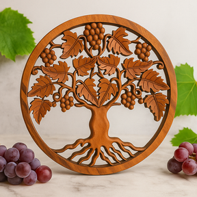 Tree of Life Panel Grapes 40 cm, Wooden Wall Panel
