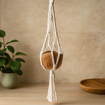 Macrame Plant Hanger Natural Classic Large Pot