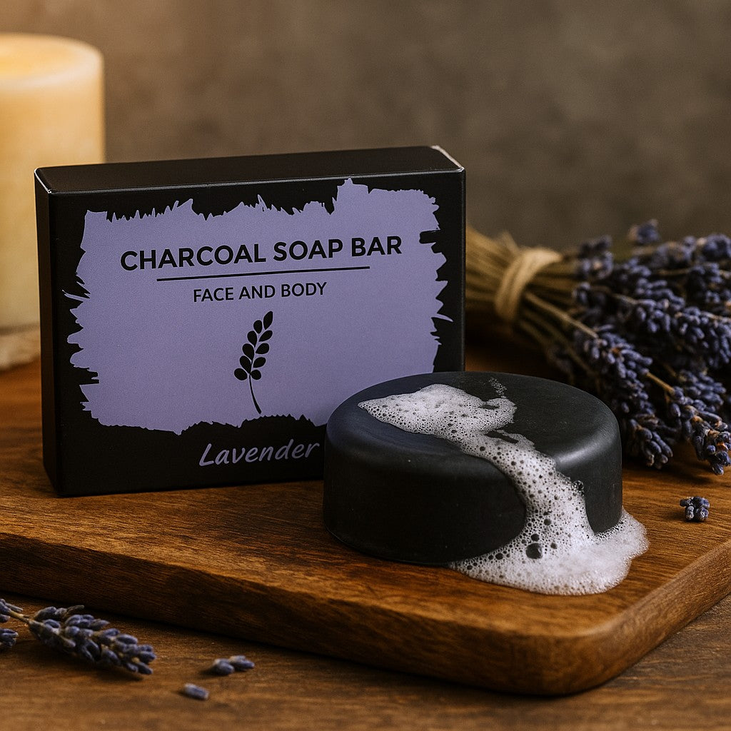 Geactiveerde Houtskool Zeep Lavendel 85g