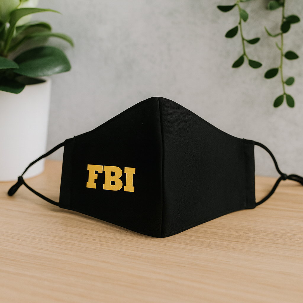 Klut ansiktsmaske voksen FBI-design filterlomme