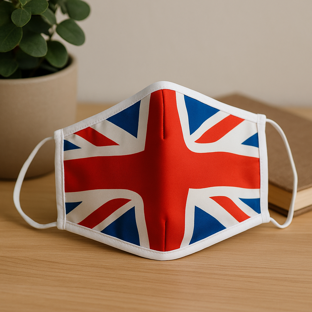 Mascarilla facial de tela con filtro, Union Jack, para adultos