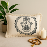 Bavlněný povlak na polštář Hamsa Mandala 30x50cm zelený