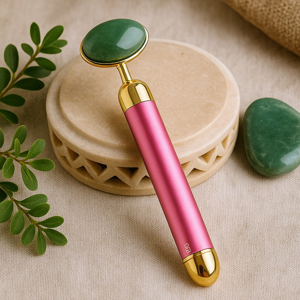 Jade Vibrierender Gesichtsmassager Edelsteinkristall