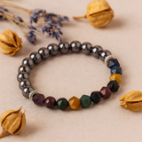 Pulsera magnética con piedras preciosas facetadas de arcoíris