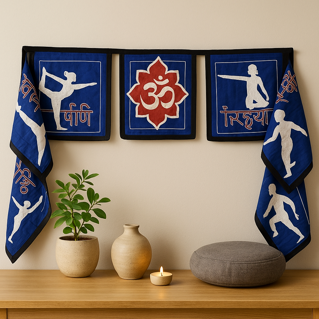 Yoga-poser Batik vægophæng, 7 paneler