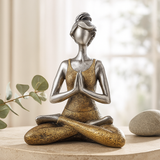 Yoga Kvinde Figur - Sølv og Guld 24cm