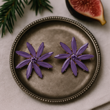 Lavender Vintage Glass Flower Stud Earrings