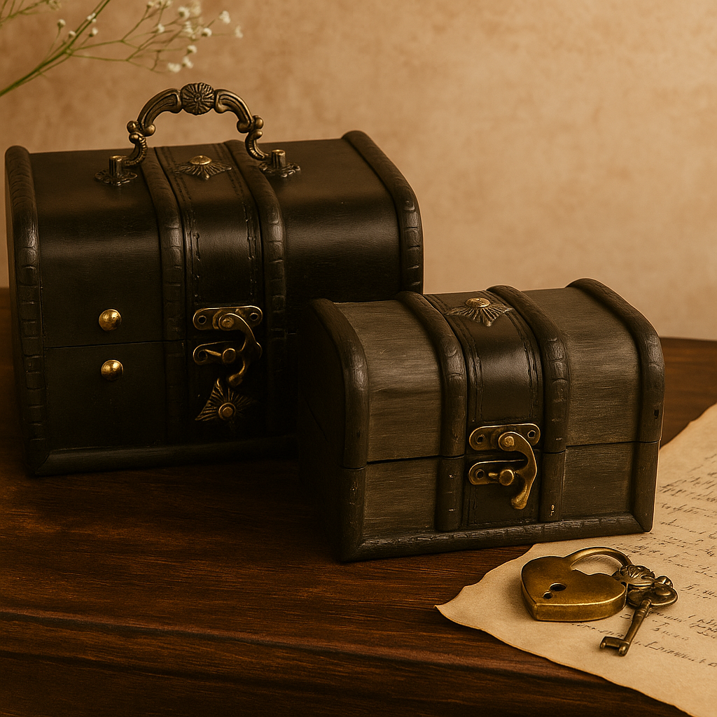 Schatztruhe - 2er-Set - Grau