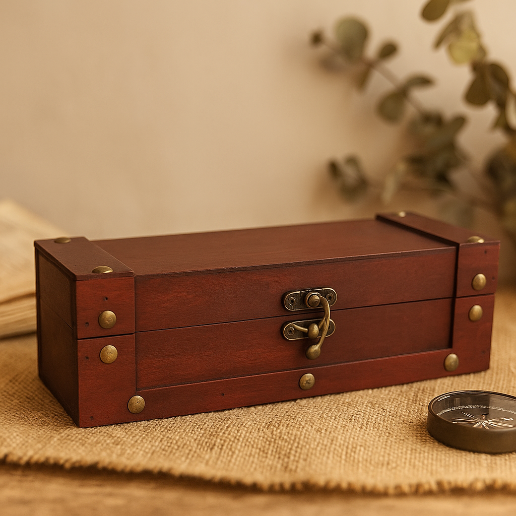 Dekorativ opbevaringskiste, tan