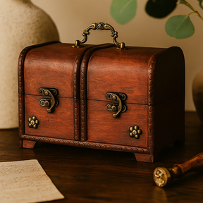 Conjunto de 3 Caixas Vintage com Ferragens em Latão